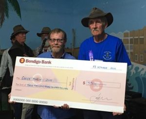 Cheque presented by Brian Bywater, President, at Provisions Night