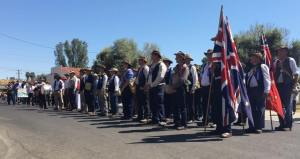 Official farewell in Bridge Street at the spot where the 1915 Coo-ee March started.