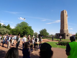 Cr Mathew Dickerson, Mayor of Dubbo, giving welcome speech at Dubbo War Memorial 20/10/2015