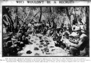 Who wouldn't be a recruit? Breakfast at Balladoran (Daily Telegraph 14/10/1915)