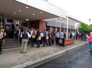 Marchers entering Bathurst RSL Club for the commemorative service 31/10/2015