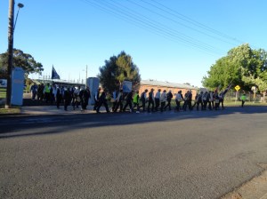 Marchers and Federation Guard leaving Romani Barracks, Orange 28/10/2015