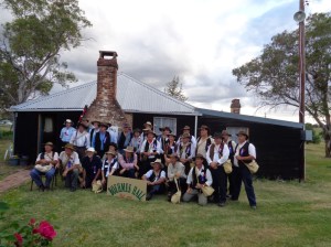 Marchers outside Boehmes Hall Museum at Stuart Town 23/10/2015