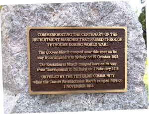 Commemorative plaque at Yetholme War Memorial 1/11/2015