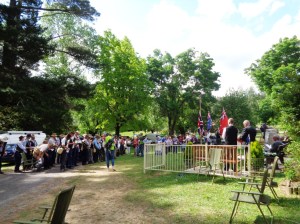 Marchers and crowd at the commemorative service at Yetholme War Memorial 1/11/2015