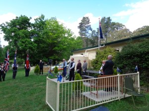 Cr. Ian North, Deputy Mayor of Bathurst Regional Council, speaking at the commemorative service at Yetholme War Memorial 1/11/2015