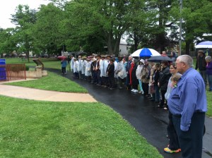 Crowd at commemorative service t Lithgow War Memorial 3/11/2015