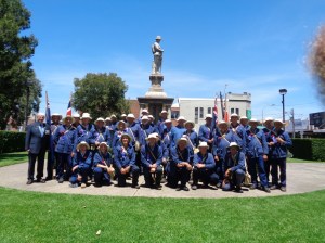 Marchers in front of Lidcombe War Memorial after service 10/11/2015