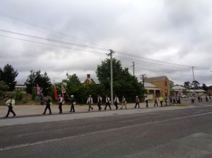 Marchers leaving Wallerawang 3/11/2015