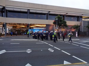 Marchers leaving Wests Ashfield Leagues Club 11/11/2015
