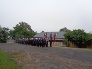 Marchers lined up in spot where the Coo-ees were in 1915, 4/11/2015