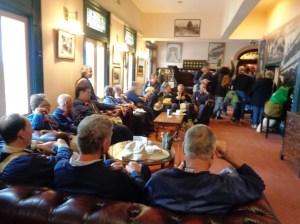 Marchers resting at the Imperial Hotel In Mt Victoria 4/11/2015